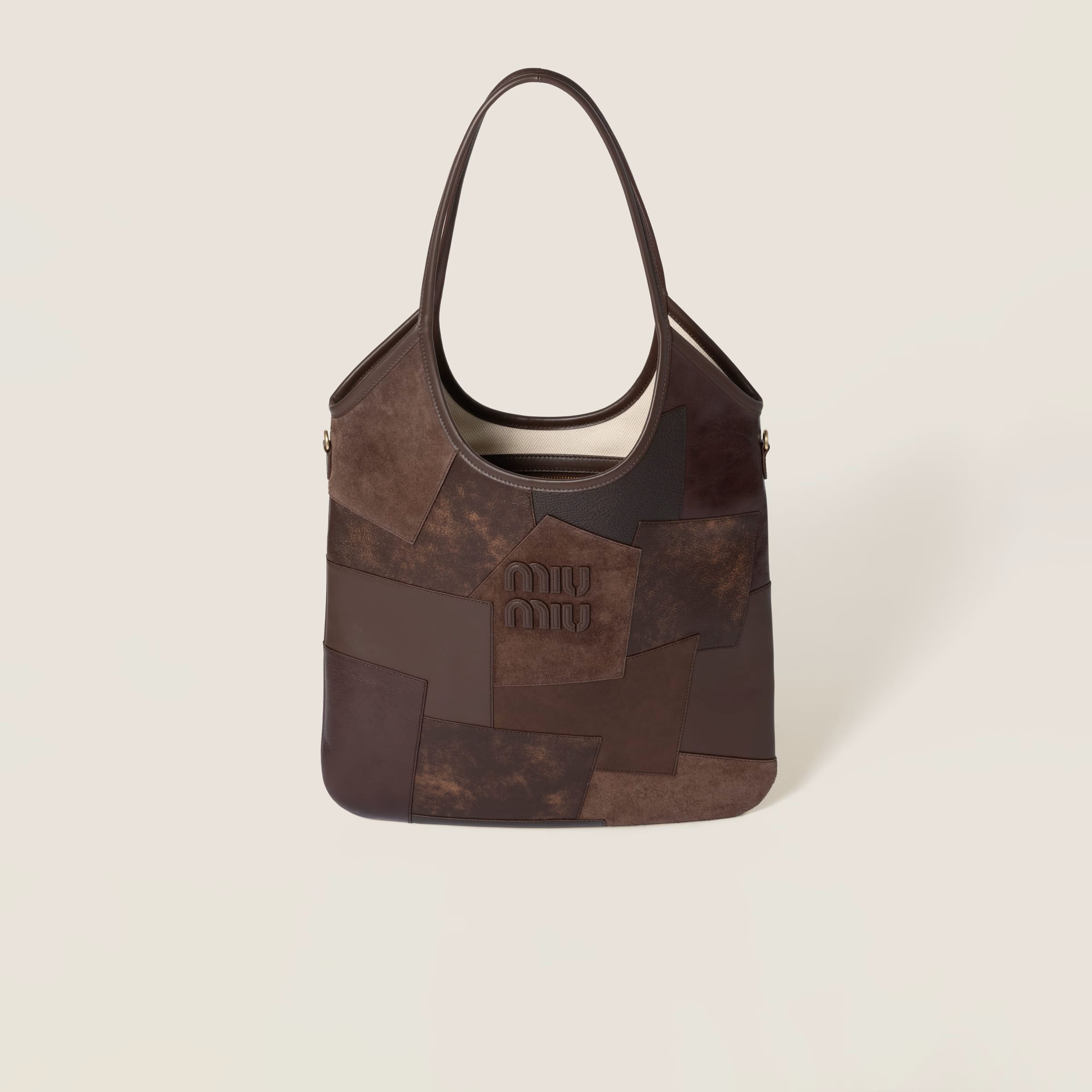 IVY leather patchwork bag in Briarwood, SGD 4350 (approximately P191,869.97), MIU MIU, miumiu.com